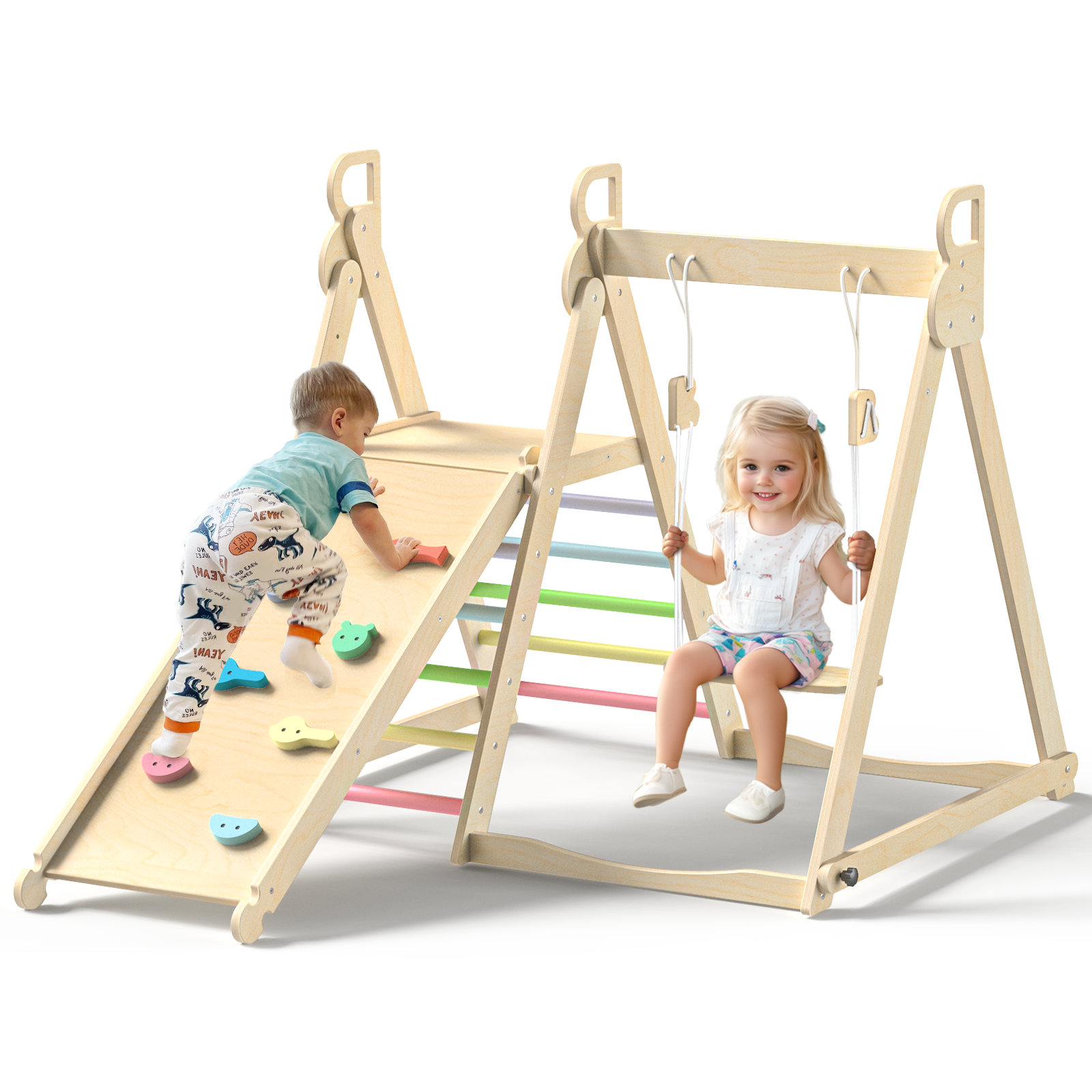 Whoop- BlueWood® Indoor Jungle Gym Playset *Rainbow